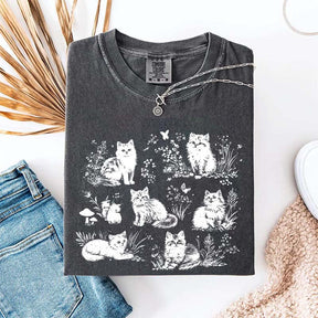 Vintage 90s Cats Pet Floral T-Shirt