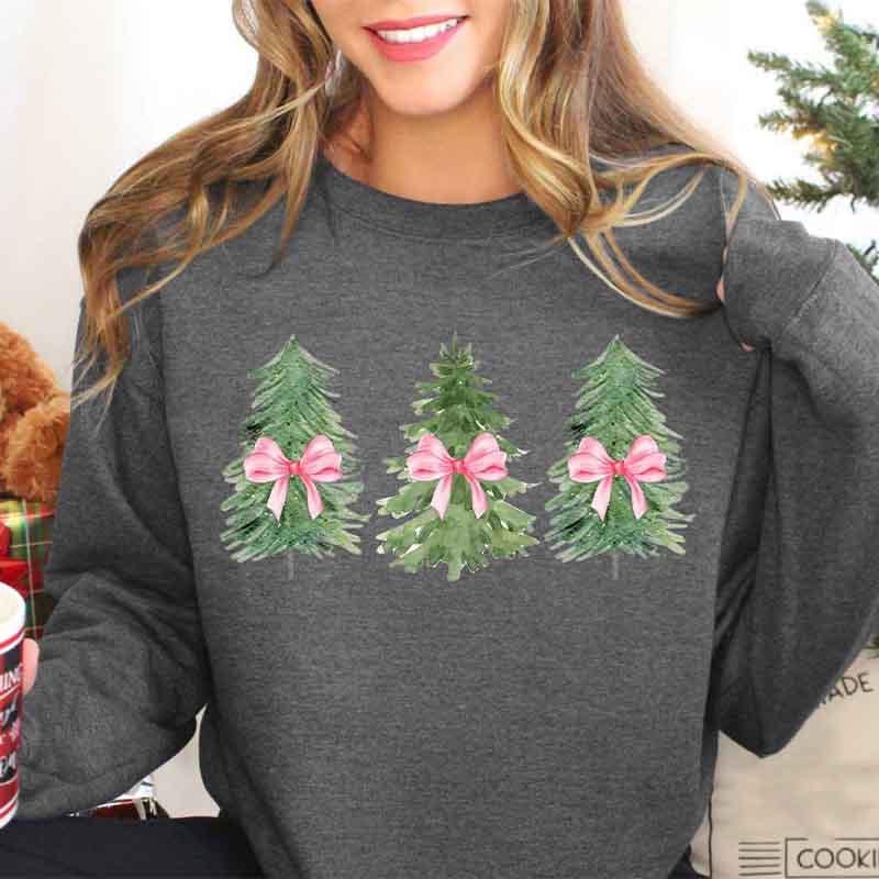 Coquette Bow Christmas Tree Sweatshirt