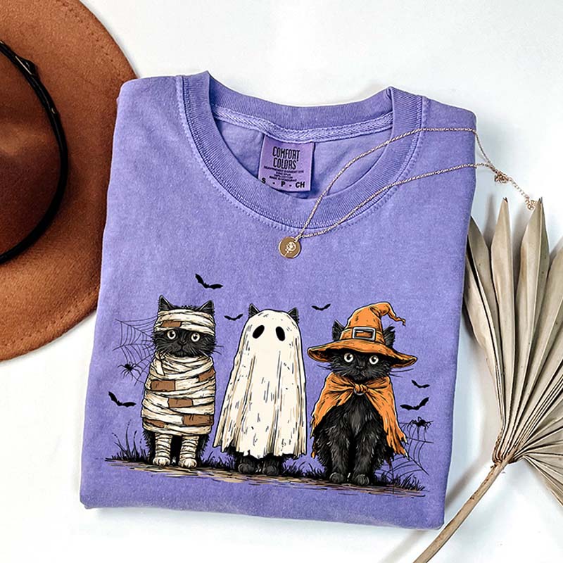 Retro Comfort Colors Ghost Cat T-Shirt