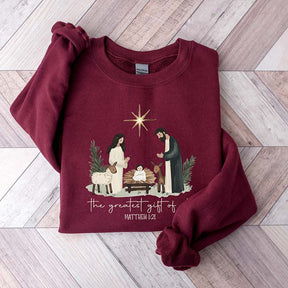 Greatest Gift Of All Nativity Scene Sweatshirt