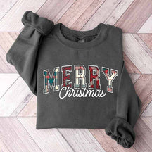 Tartan Plaid Pattern Merry Christmas Sweatshirt