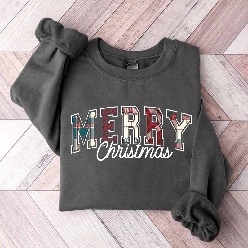 Tartan Plaid Pattern Merry Christmas Sweatshirt