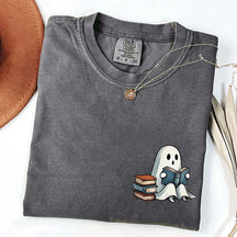 Vintage Ghost Reading Books Lover T-Shirt