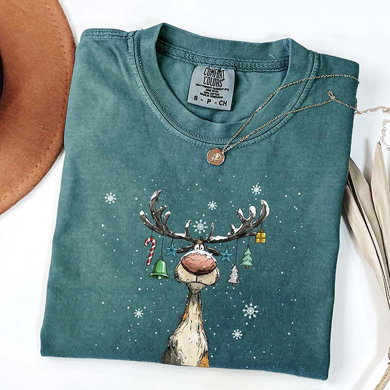 Comfort Colors Vintage Reindeer T-Shirt