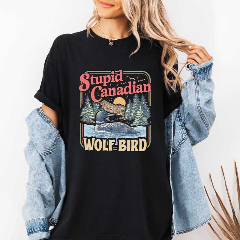 Stupid Canadian Wolf Bird Sports Meme T-Shirt