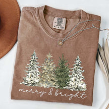 Cute Merry & Bright Christmas Tree T-Shirt