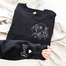 Custom Pet Portrait Line Art Sweatshirt