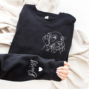 Custom Pet Portrait Line Art Sweatshirt