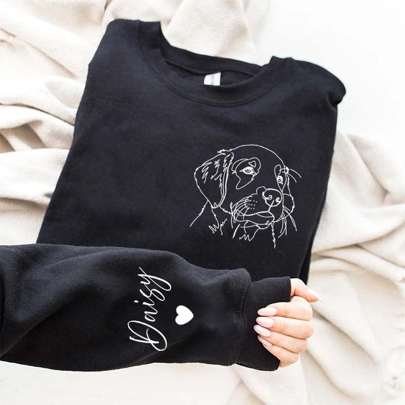 Custom Pet Portrait Line Art Sweatshirt
