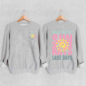 Boat Waves Sun Rays Lake Days Sweatshirt