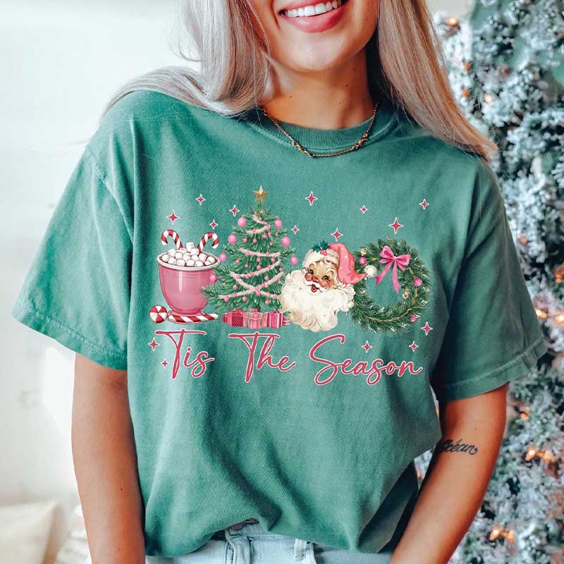 Tis The Season Retro Christmas Girly T-Shirt