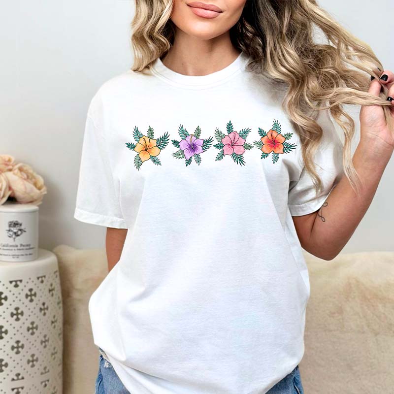 Hibiscus Flower Minimalist T-Shirt