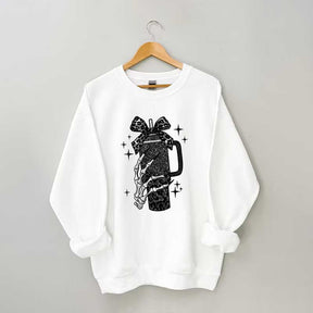 Black Coquette Bow Skeleton Sweatshirt