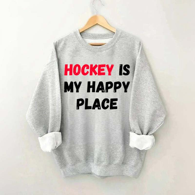 Hockey Is My Happy Place Sweatshirt