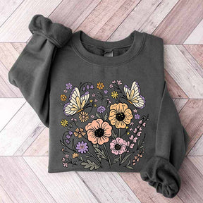 Vintage Floral Butterfly Sweatshirt
