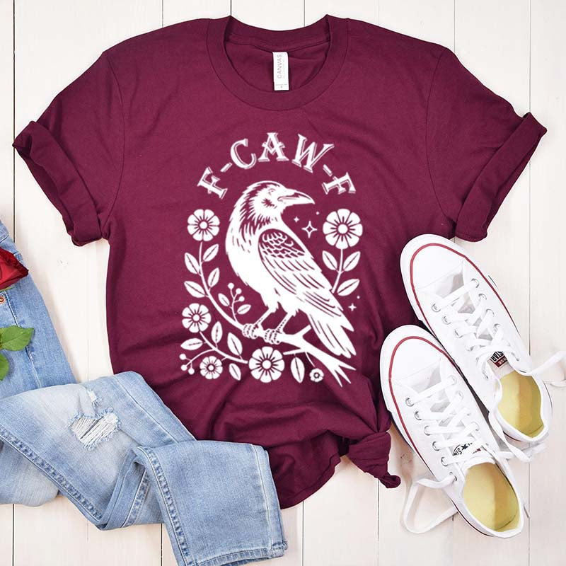 Black Gothic Crow Trendy Bird T-Shirt