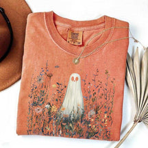 Cute Ghost in Wildflowers T-Shirt