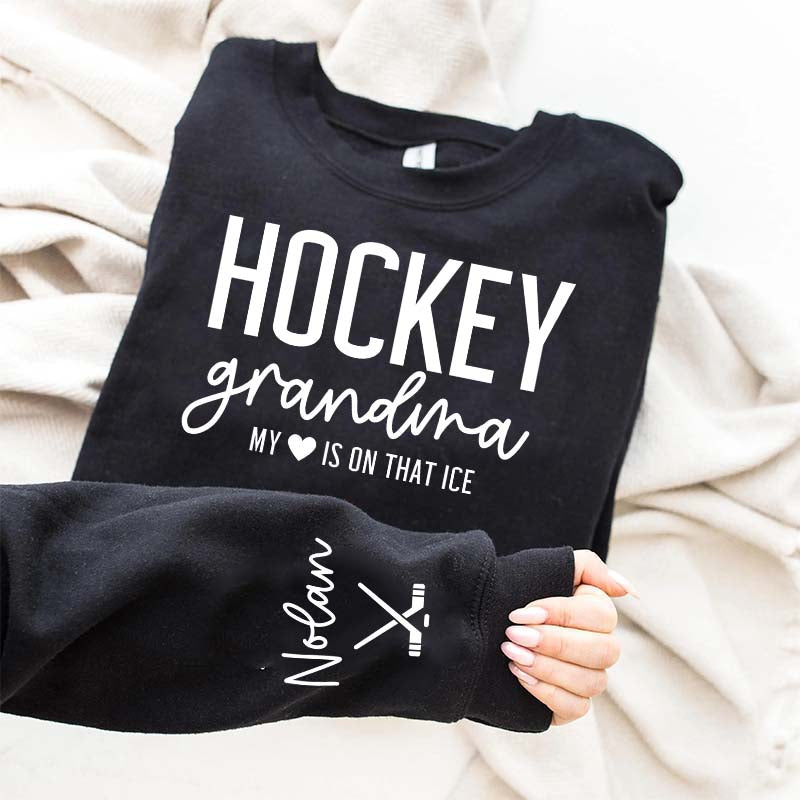 Custom Ice Hockey Grandma Sweatshirt