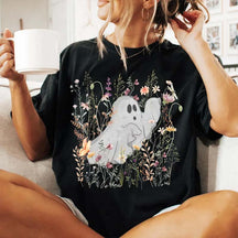 Comfort Colors Cute Ghost in Wildflowers T-Shirt