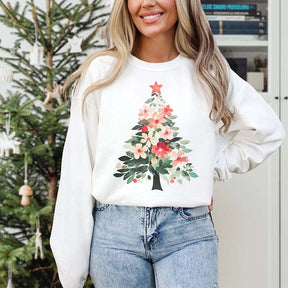 Winter Floral Christmas Tree Sweatshirt