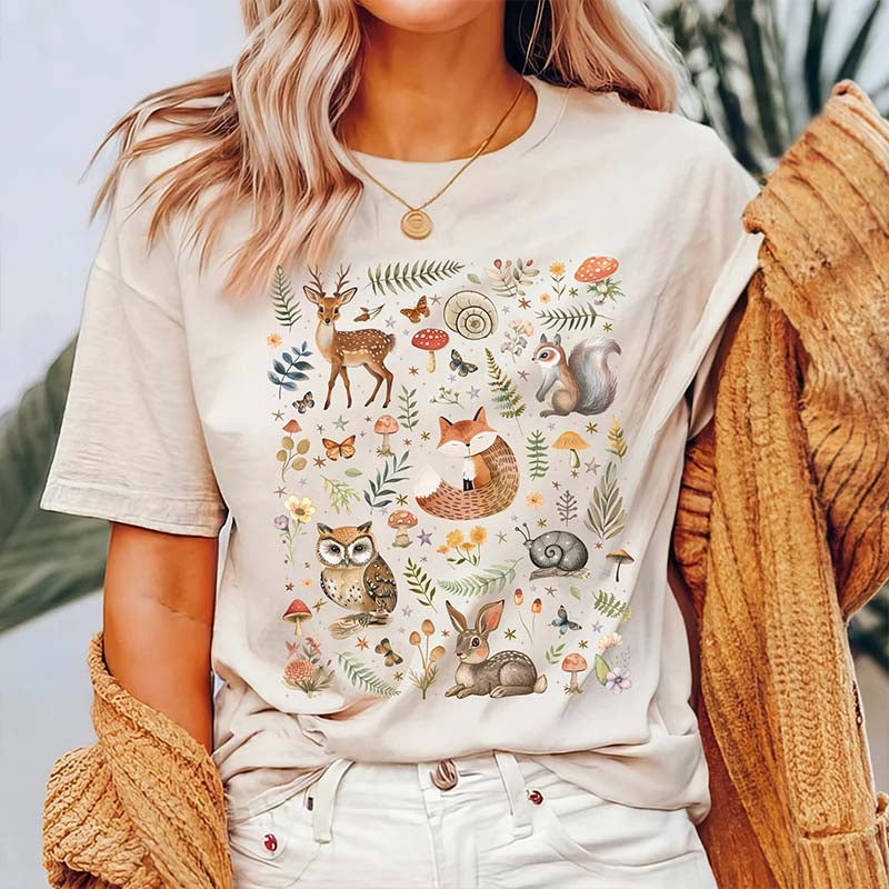 Cottagecore Forest Animals T-Shirt