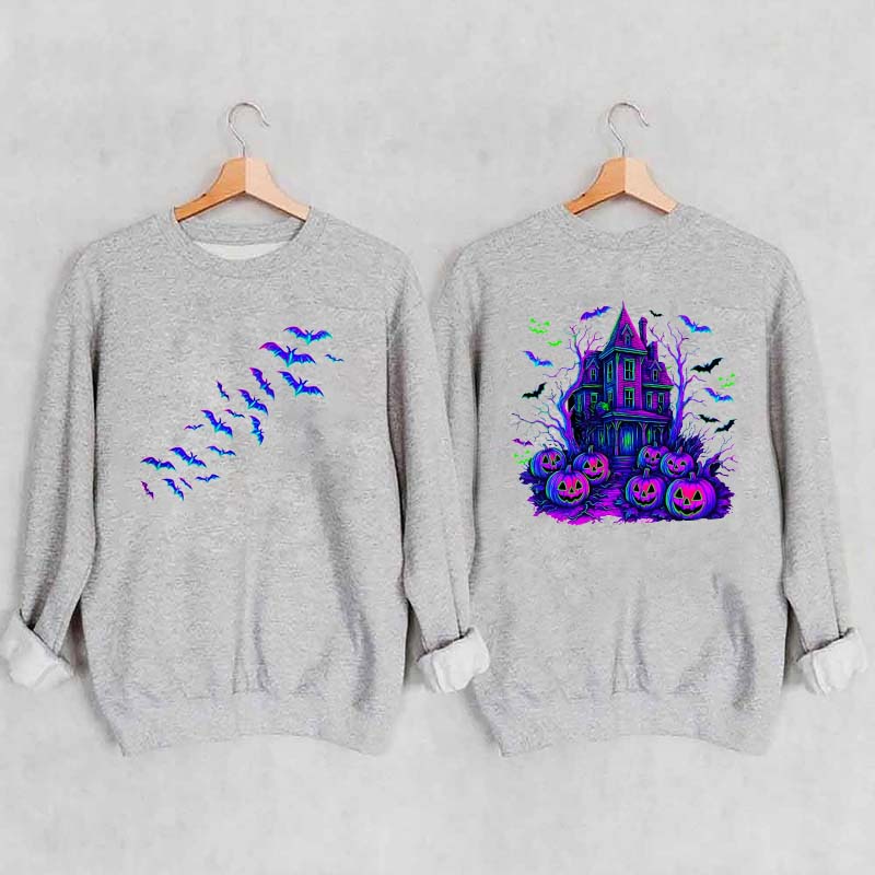 Halloween Haunted House Bats Sweatshirt