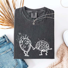 Mental Health Awareness Brain Heart T-Shirt