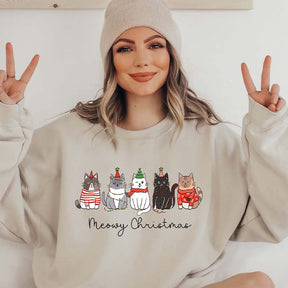 Meowy Christmas Happy Cat Year Sweatshirt