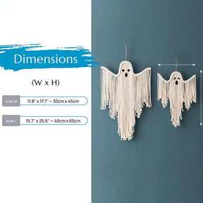 Halloween Macrame Ghost Spooky Wall Hanging