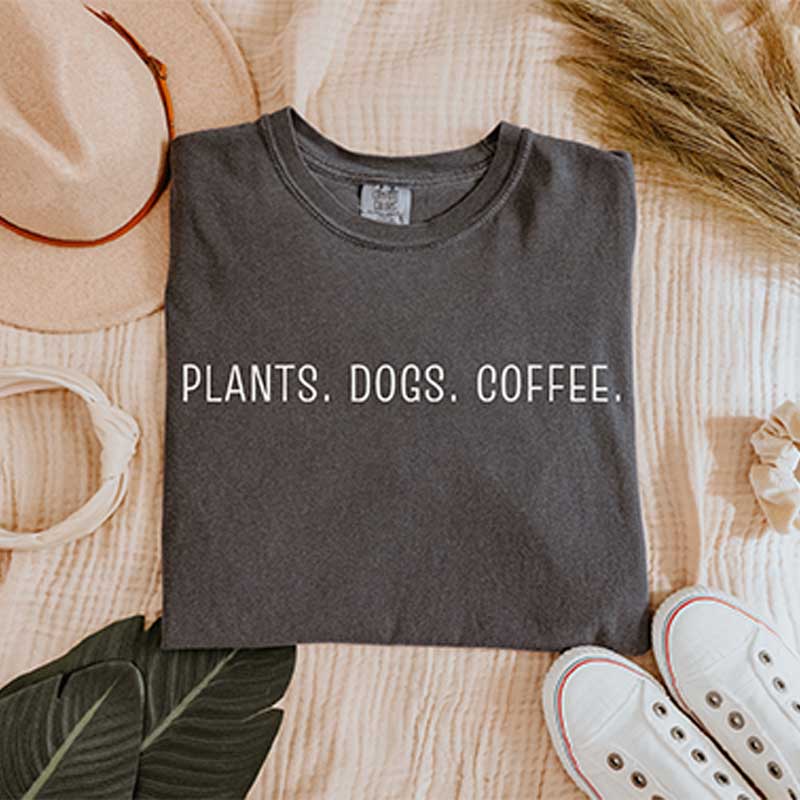 Plants Dogs Coffee Lover T-Shirt