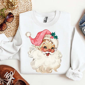 Pink Santa Retro Christmas Family Sweatshirt