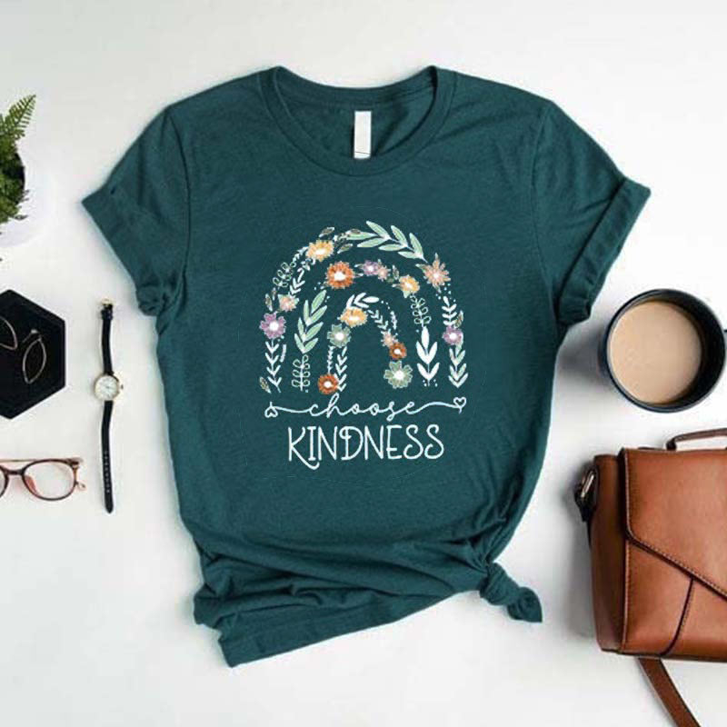 Choose Kindness Floral Rainbow T-Shirt