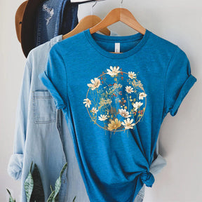 Floral Shirt Aesthetics Gift for Her Round Neck Comfortable T-Shirt