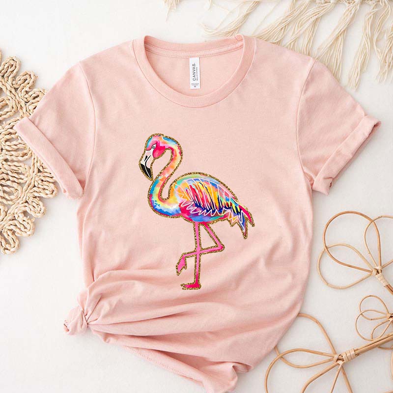 Summer Flamingo Preppy Beach Vibes T-Shirt