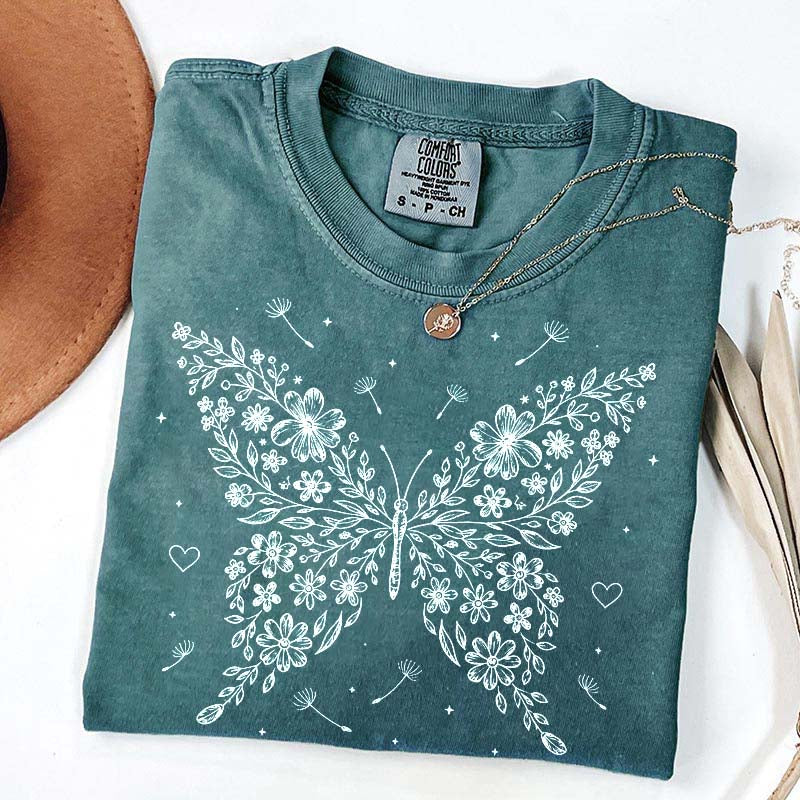 Floral Butterfly Dandelion Wildflower T-Shirt