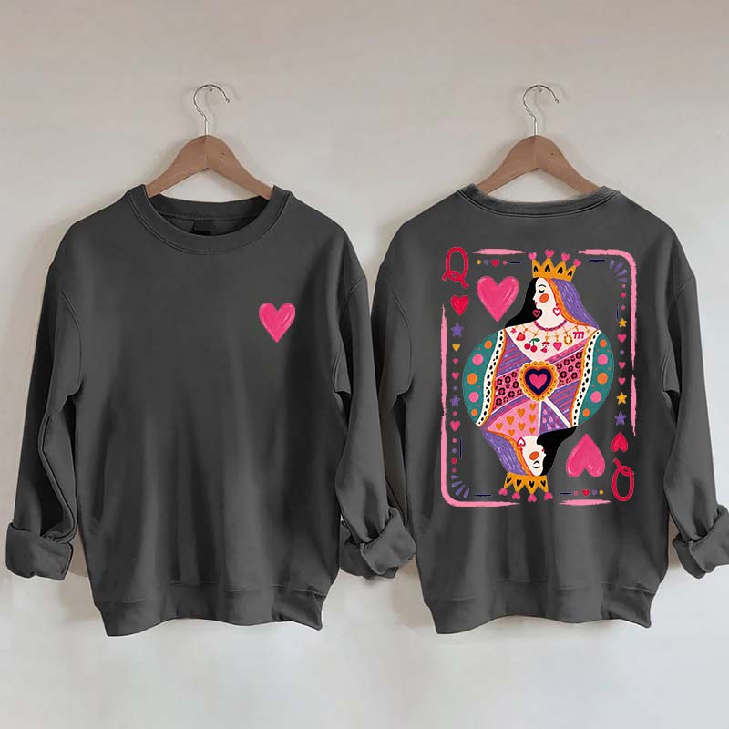 Vintage Queen of Hearts Graphic Sweatshirt