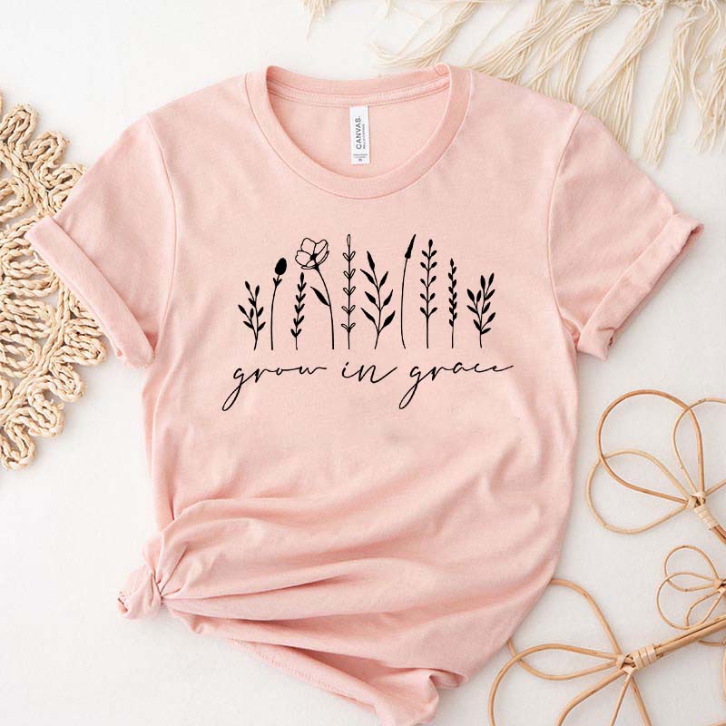 Grow in Grace Religous Cute T-Shirt