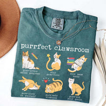 Funny Teacher Cat Book T-Shirt
