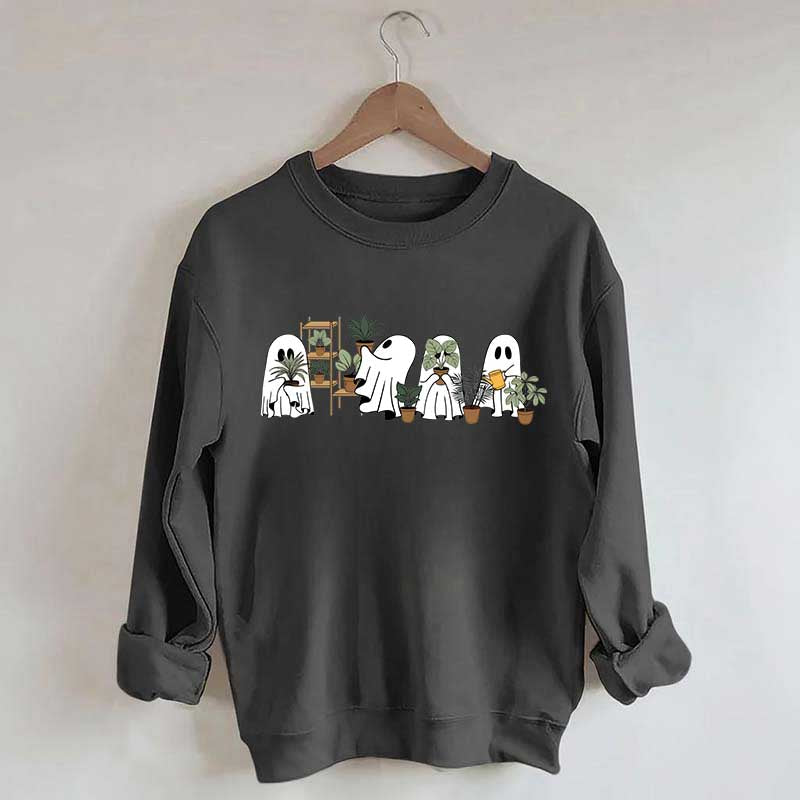 Women Ghost Plant Mom Halloween Sweatshirt