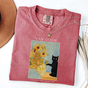 Van Gogh Irises Cat T-Shirt