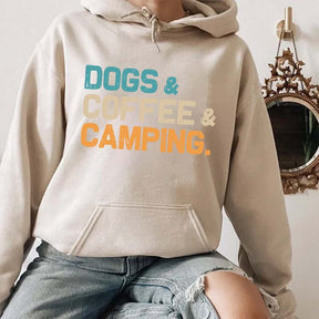 Dogs Coffee Camping Hoodie
