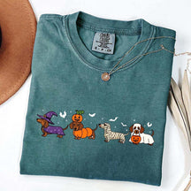 Dachshund Cute Ghost Dogs Halloween T-Shirt