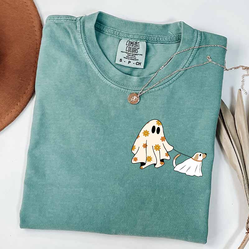 Cute Ghost Dog Fall Halloween T-Shirt