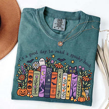 It's a Good Day to Read a Spooky Book Floral T-Shirt