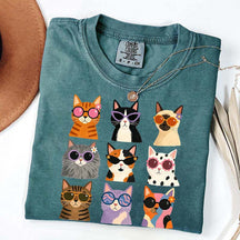 Retro Cool Cats Sunglasses T-Shirt
