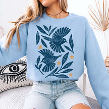 Retro Botanical Birds Sweatshirt