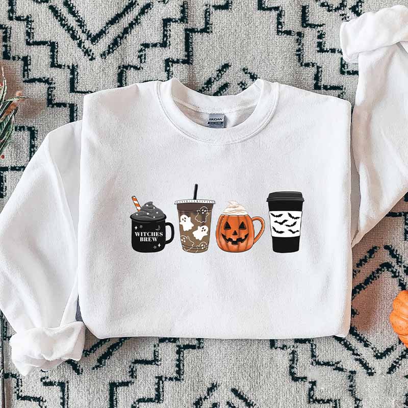 Pumpkin Fall Coffee Halloween Sweatshirt