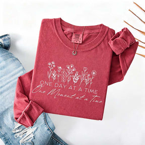 One Day At A Time Cozy Floral Sweatshirt