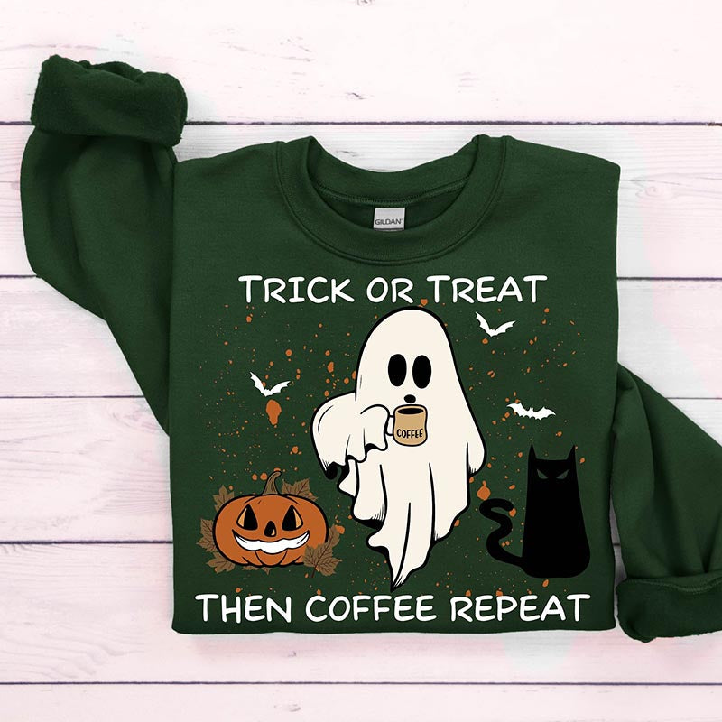 Halloween Trick or Treat Coffee Lover Sweatshirt