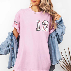 Custom Cute Baseball Number and Name T-Shirt